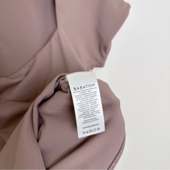 Aritzia Womens L Babaton Contour Deep Taupe Short Sleeve Square Neck Bodysuit - Picture 8 of 12